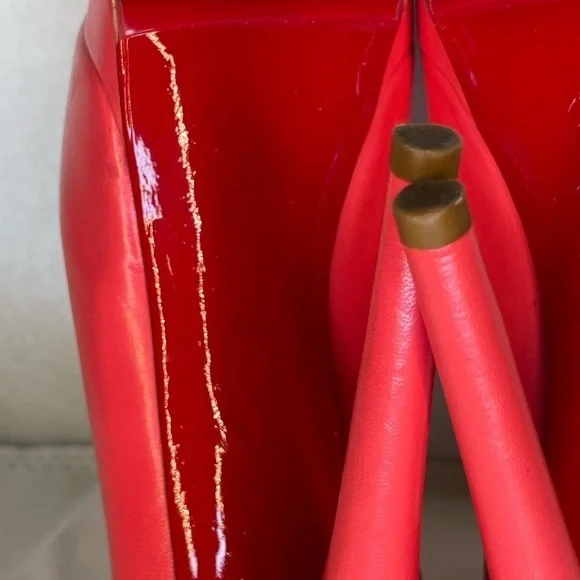 Christian Louboutin Lady Peep peep toe pump 150mm EU37 coral pink Napa kid lthr - Picture 16 of 16